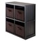 Contemporary Home Living Set of 5 Black Storage Shelves 2 x 2 &#x2013; 27&#x201D;
